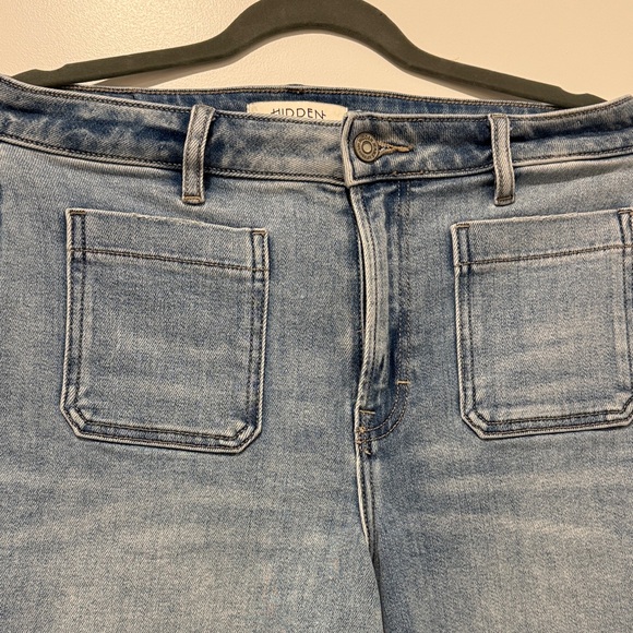 Stylish Blue Wide Leg Women's Jeans - Picture 3 of 4